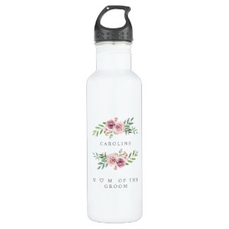Floral Wreath in Pink Tones for Mother of Groom 710 Ml Water Bottle