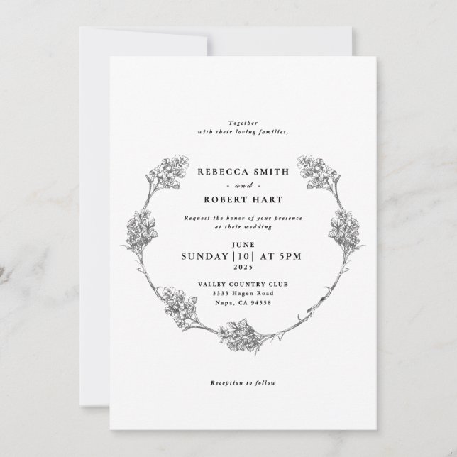 Floral Wreath Invitation 01 (Front)