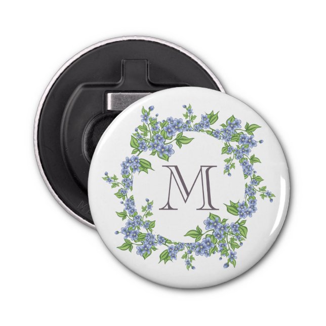 Floral Wreath Monogram Bottle Opener (Front)