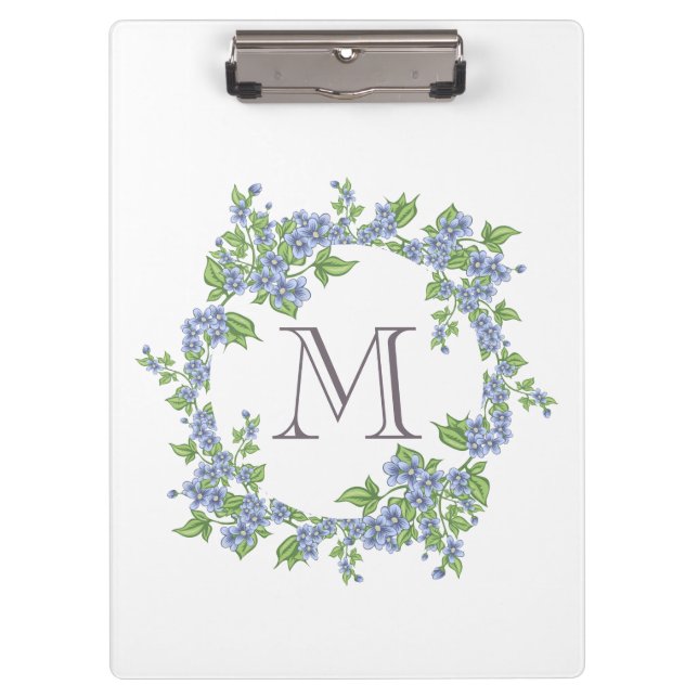 Floral Wreath Monogram Clipboard (Front)