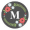 Floral Wreath Monogram Sticker - Grey