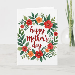 Floral Wreath Mothers Day Card
