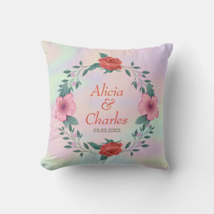 Floral Wreath On Hologram Cushion