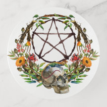 Floral Wreath Pagan Pentacle
