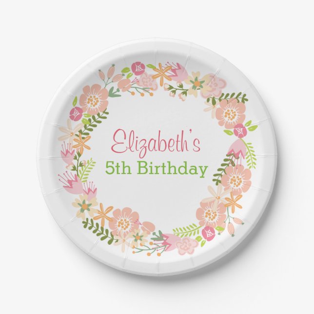 Floral Wreath paper plates (Front)
