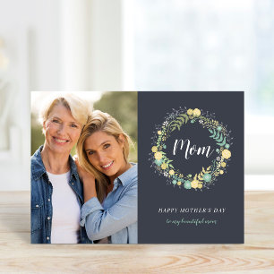 Floral Wreath Personalised Mother's Day Photo Card