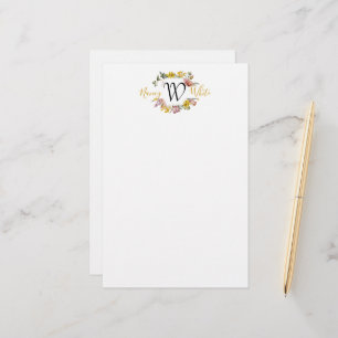 Floral wreath personalised  stationery