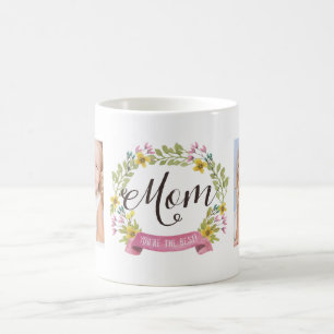 Floral Wreath   Photo Template for Mum Coffee Mug