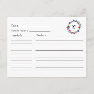 Floral Wreath Recipe Card