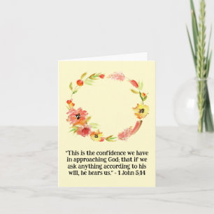 Floral Wreath Religious Greeting Inspiring Quote Card