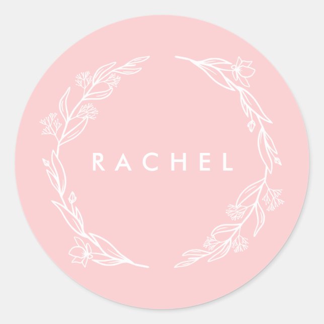 Floral Wreath Round Label (Front)
