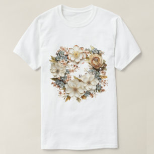 Floral Wreath T-Shirt Delicate Botanical Graphic