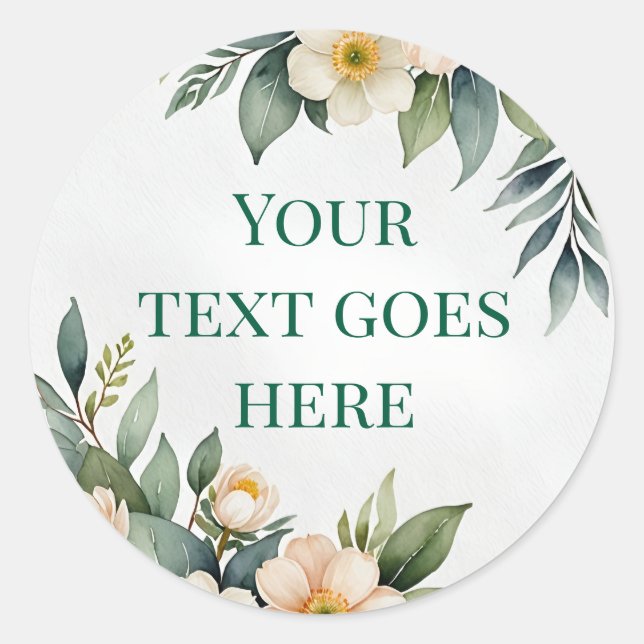 floral wreath text illustration watercolor sticker (Front)