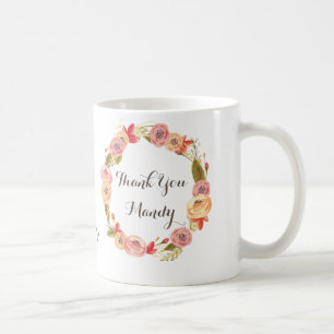 Floral Wreath Thank you Teacher Coffee Mug