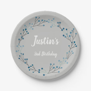 Floral Wreath Vintage Birthday Paper Plates