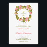 Floral Wreath Wedding Invitation<br><div class="desc">This elegant invitThis elegant invitation features a wreath with flowers and leaves with a retro subtle grunge texture and a soft pastel colour palette. This invitation is ideal for any time of the year, specially Spring and Summer. The delicate design is perfect for a bride with a high sense of...</div>
