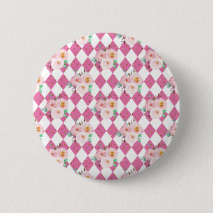 Floral Wreath Wedding Invitation 6 Cm Round Badge