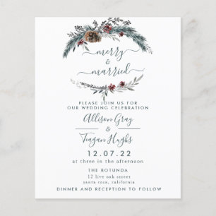 Floral Wreath Wedding Invitation Budget Flyer