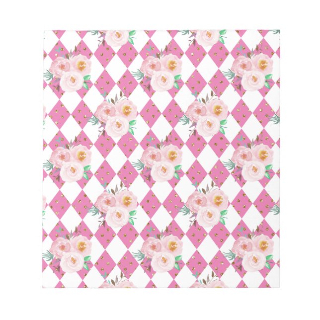 Floral Wreath Wedding Invitation Notepad (Front)