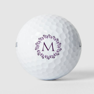 Floral Wreath with Monogram Golf Balls