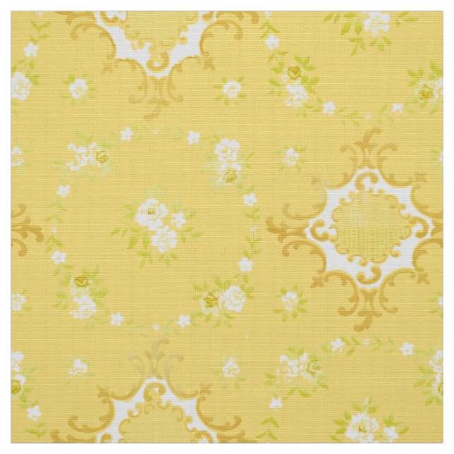 Floral Wreaths With Rose Centres Pattern Fabric (Swatch)