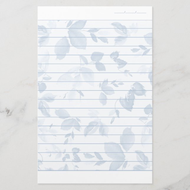 Floral Writing Paper Dated Lined Paper (Front)