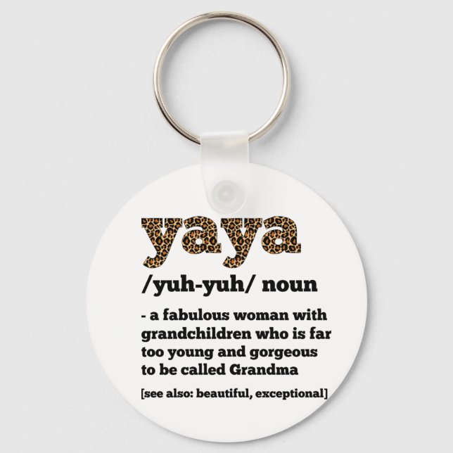 Floral Yaya Definition Grandma Mother's Day Grandm Key Ring (Front)