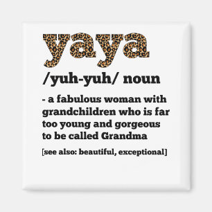 Floral Yaya Definition Grandma Mother's Day Grandm Magnet