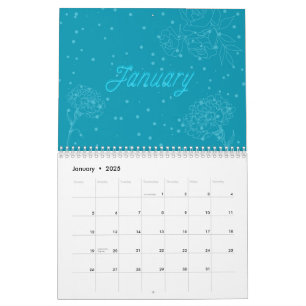 Floral year: cute colorful seasonal garden flowers calendar