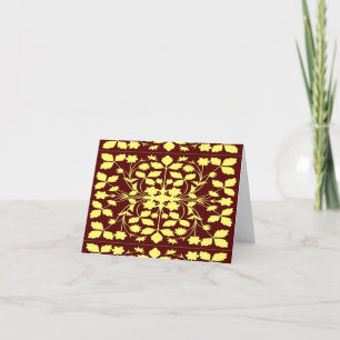Floral yellow and brown card