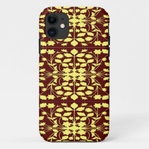 Floral yellow and brown iPhone 11 case