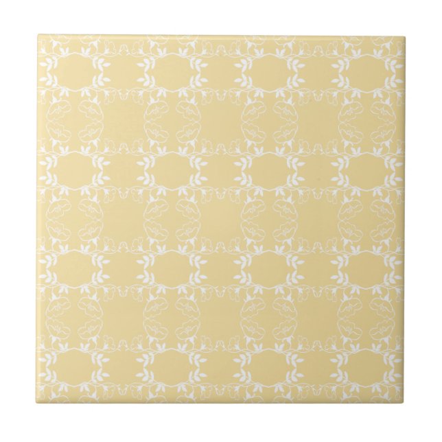 Floral Yellow And White Spring Colours  Tile (Front)