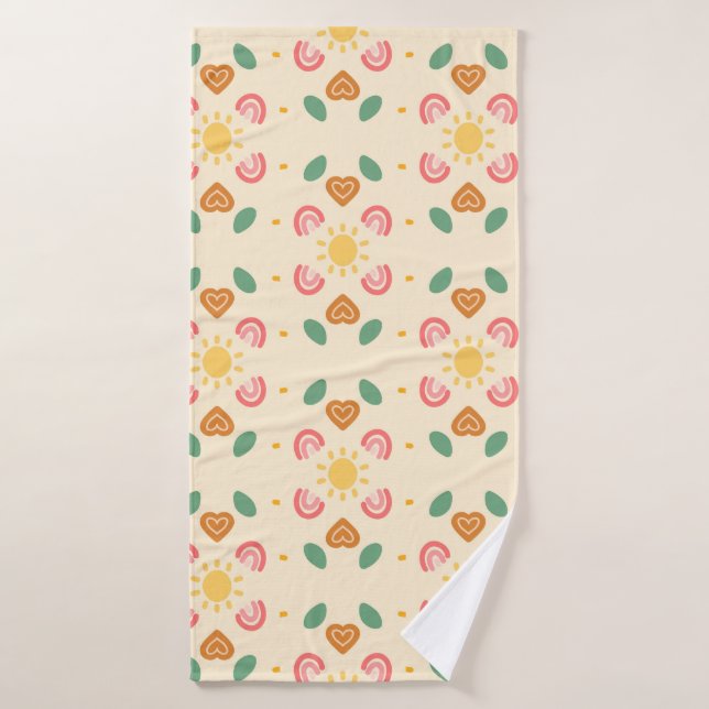 Floral Yellow Bath Towel (Bath Towel)