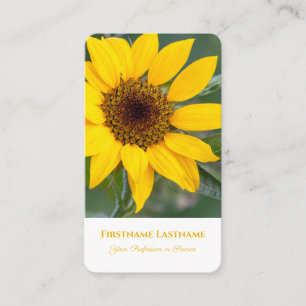 Floral yellow blossom florist sunflower experts business card
