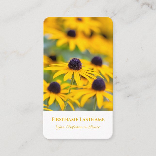 Floral yellow blossoms florist flower experts business card (Front)