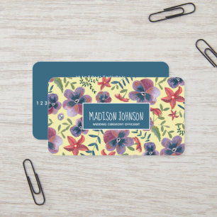 Floral yellow boho Watercolour Flowers Business Card