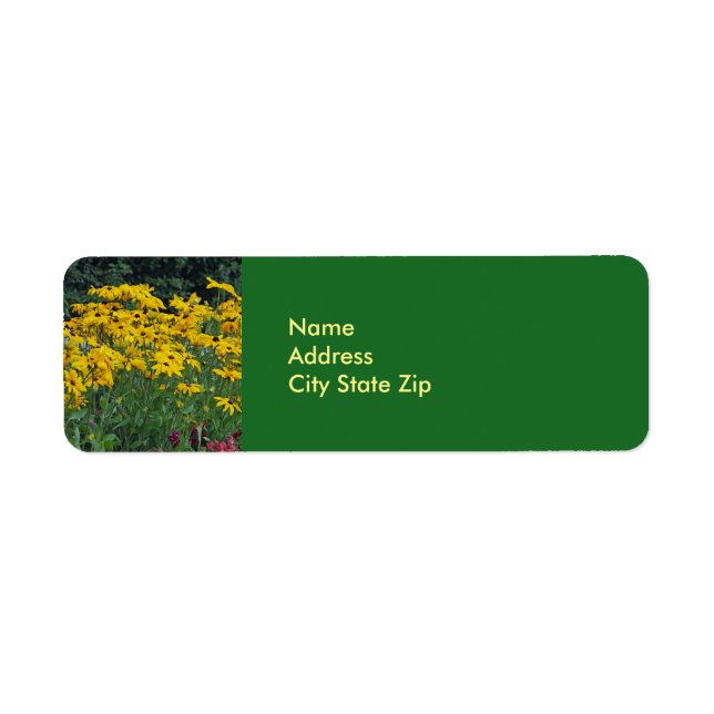 Floral Yellow Daisies Garden Photo Return Address Label (Front)