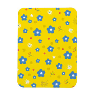 Floral Yellow Flexible Photo Magnet