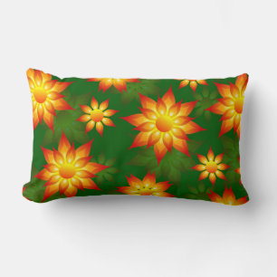 Floral Yellow Flowers with Green Background-57557 Lumbar Cushion
