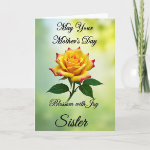 Floral Yellow Mothers Day Card