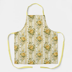floral yellow roses apron