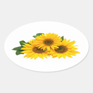 Floral Yellow Sunflower Flower Stickers