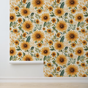 Floral Yellow Sunflowers Wallpaper