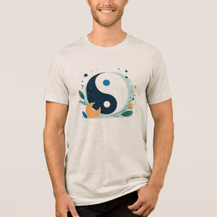Floral Yin Yang Symbol   Harmony & Nature Tri-Blend Shirt