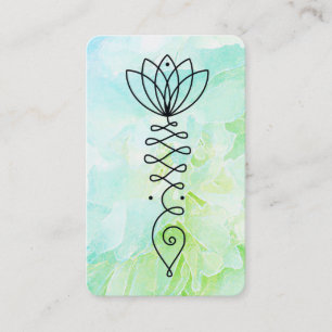 *~* Floral Yoga Heart Peony Flower Reiki Lotus Business Card