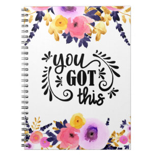 Floral "You Got This" Notebook