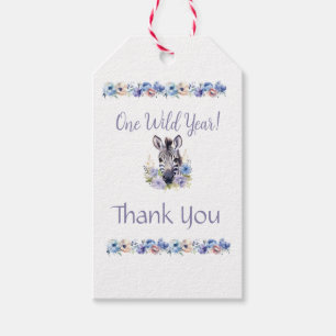 Floral Zebra Birthday Gift Tags