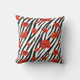 Floral zebra: unique seamless pattern. cushion