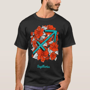 Floral Zodiac Sign Sagittarius T-Shirt