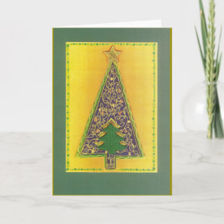 FLORALER WEIHNACHTSBAUM MIT GRÜNEM WEIHNACHTSBAUM HOLIDAY CARD